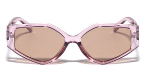 Crystal Color Frame Three Dot Temple Geometric Cat Eye Wholesale Sunglasses