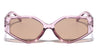 Crystal Color Frame Three Dot Temple Geometric Cat Eye Wholesale Sunglasses