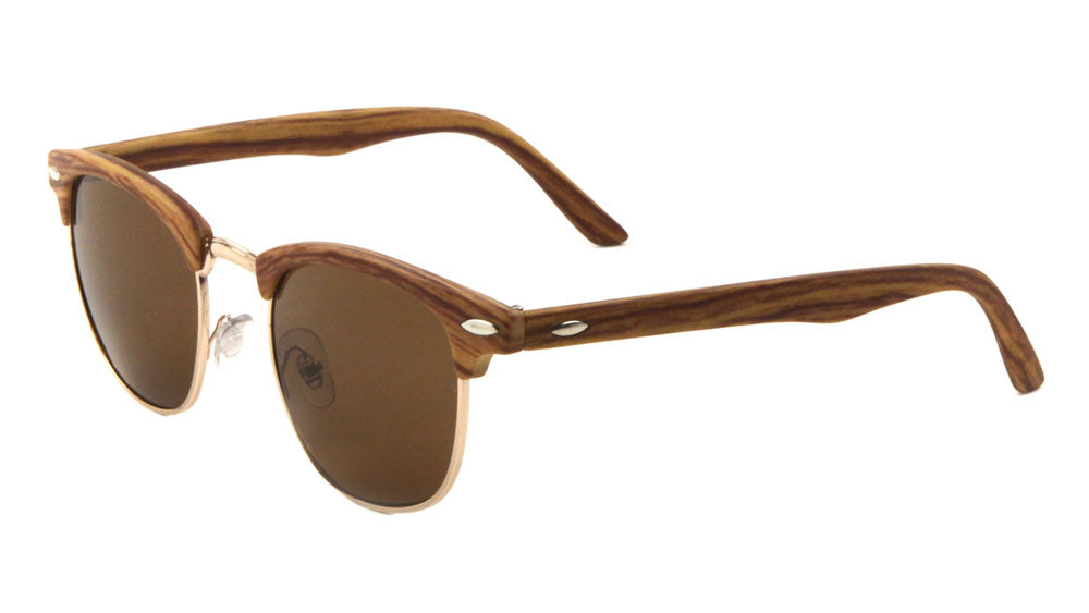 Combination Wood Pattern Wholesale Bulk Sunglasses
