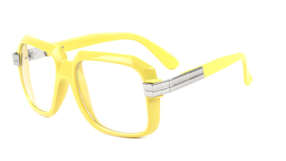 Squared Neon Color Clear Lens Wholesale Glasses