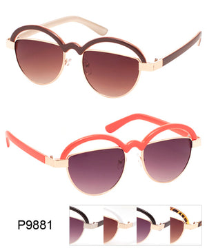 Half Moon Single Browline Wholesale Bulk Sunglasses