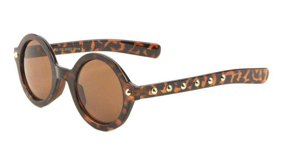 Round Retro Studded Wholesale Bulk Sunglasses