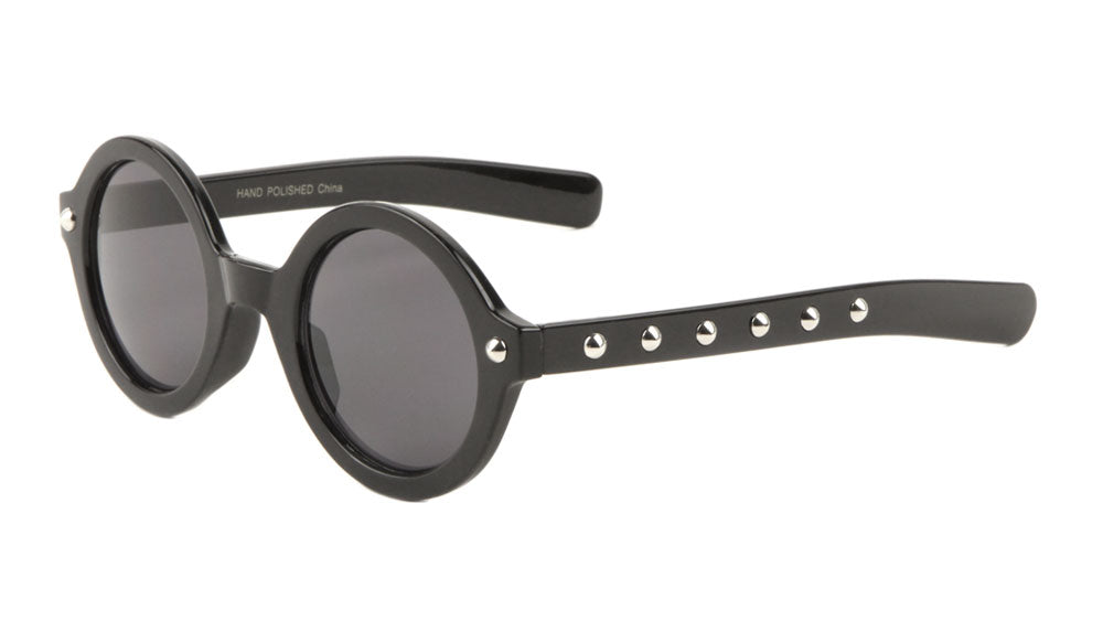 Round Retro Studded Wholesale Bulk Sunglasses