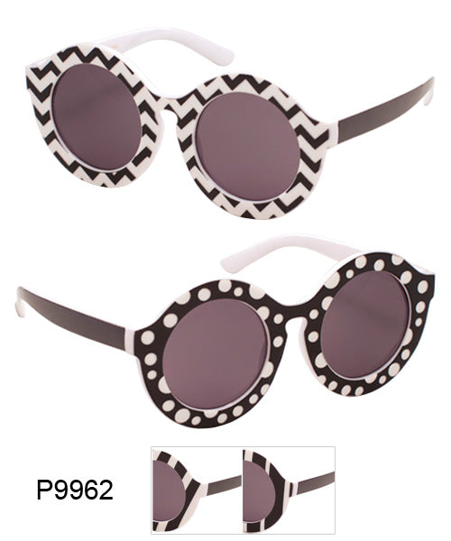 Round Dot & Stripe Pattern Wholesale Bulk Sunglasses