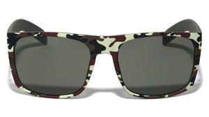 Camouflage Soft Rubber Coating Classic Square Wholesale Sunglasses