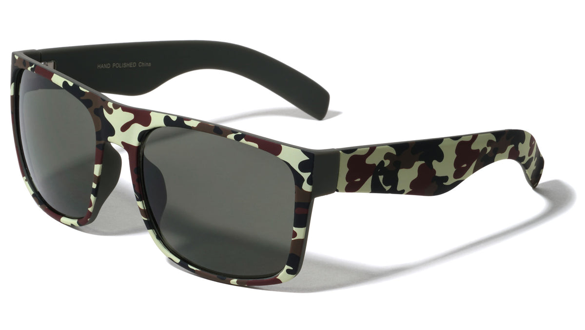 Camouflage Soft Touch Classic Square Wholesale Sunglasses