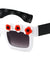 Squared Flower Accent Wholesale Sunglasses