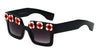 Squared Flower Accent Wholesale Sunglasses