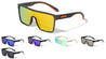 Polarized Flat Top One Piece Shield Sunglasses Wholesale