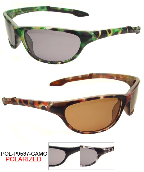 POL-P9537-CAMO - Polarized Plastic Camouflage Sunglasses
