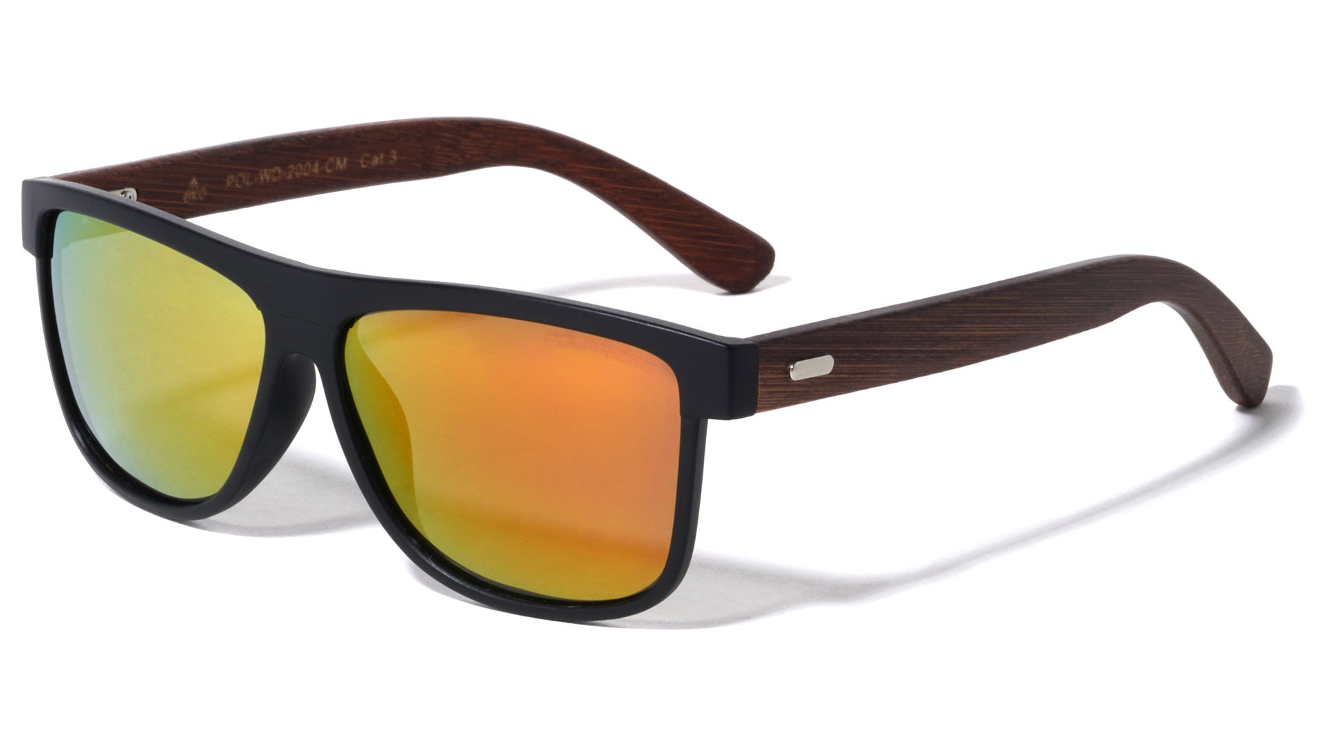 EKO Wood Polarized Color Mirror Classic Bulk Sunglasses - Frontier