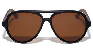 EKO Polarized Aviators Wood Sunglasses Wholesale