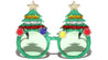 Green Lens Christmas Tree Glitter Round Party Glasses