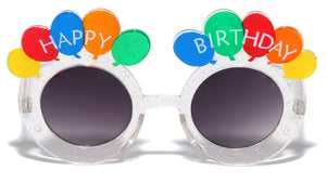 Happy Birthday Balloons Round Crystal Sunglasses