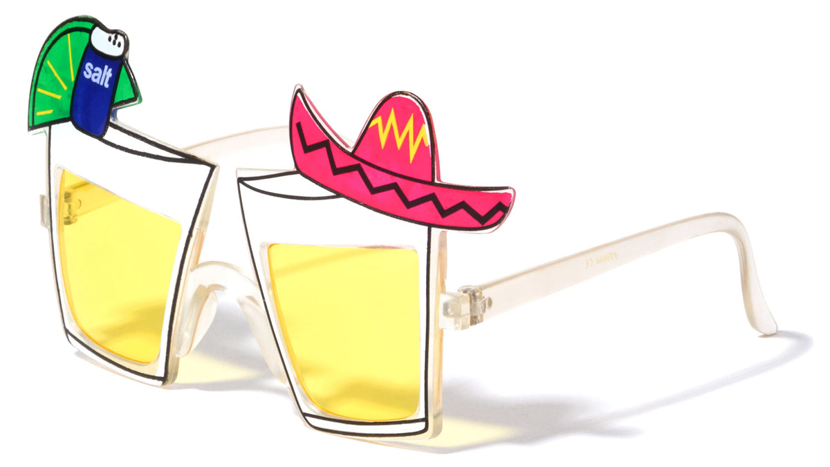 Party Tequila Sombrero Lime Glasses
