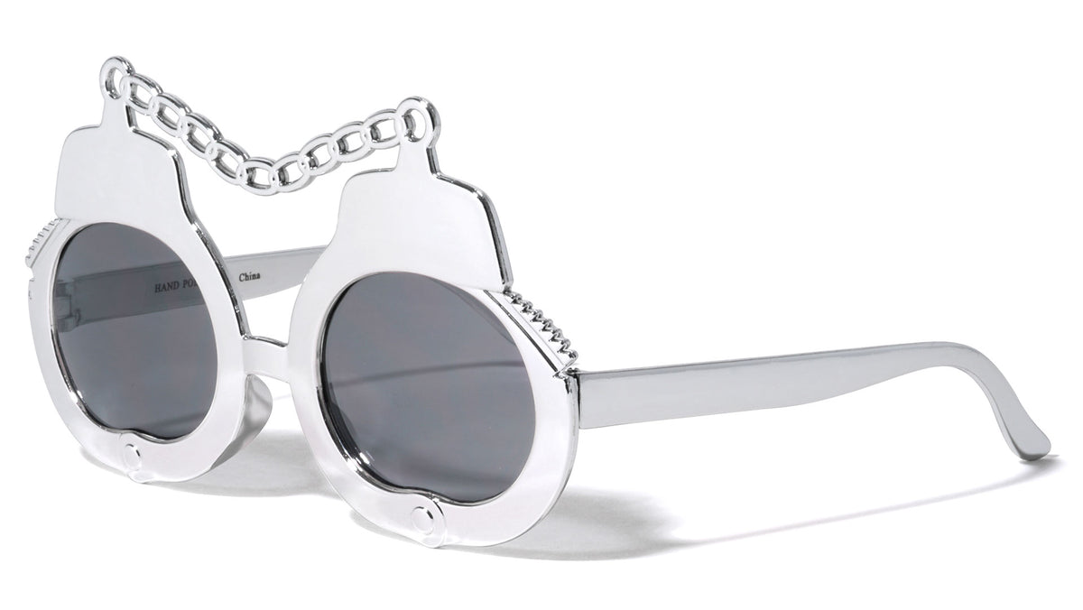 Chrome Color Party Handcuffs Wholesale Sunglasses