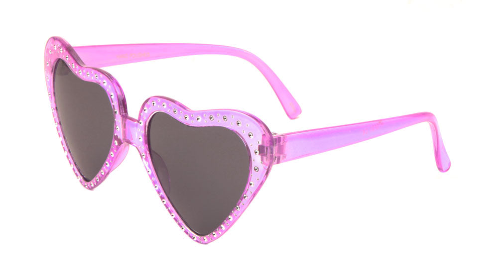 Heart Shaped Studded Wholesale Sunglasses