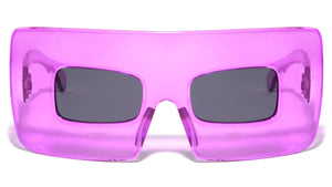 Party Oversized Rectangle Crystal Color Mask Sunglasses