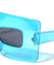 Party Oversized Rectangle Crystal Color Mask Sunglasses