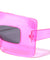 Party Oversized Rectangle Crystal Color Mask Sunglasses