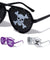 Lens Print Party Skull Poison Danger Warning Caution Pinhole Aviator Plastic Glasses