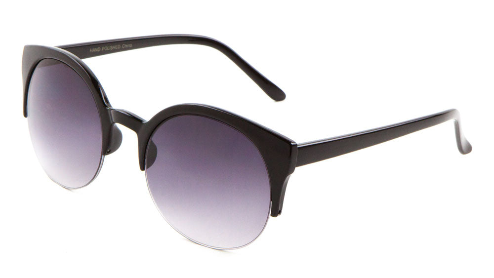 Plastic Retro Semi-Rimless Sunglasses