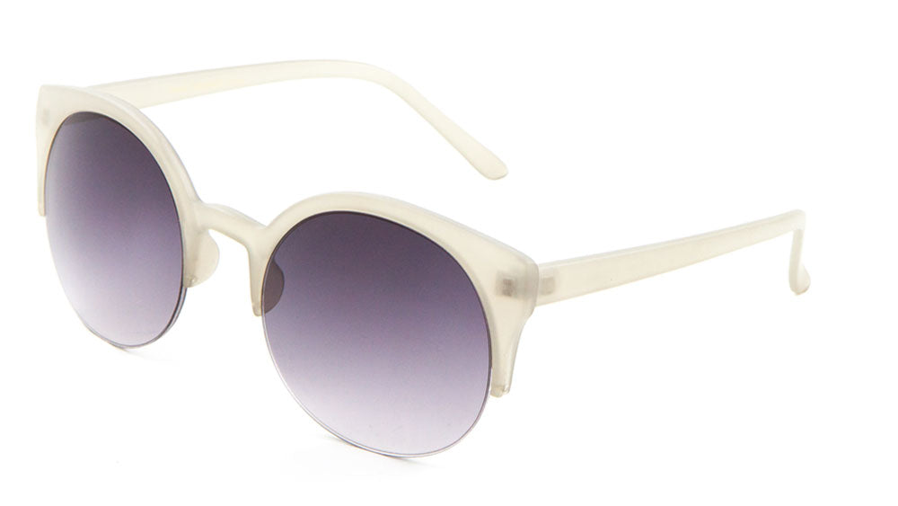 Plastic Retro Semi-Rimless Sunglasses