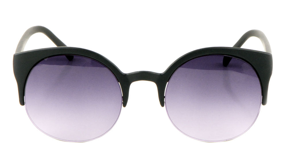 Plastic Retro Semi-Rimless Sunglasses