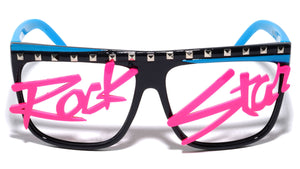 Rock Star Studded Flat Top Party Glasses