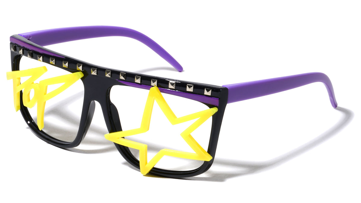 Rock Star Studded Flat Top Party Glasses