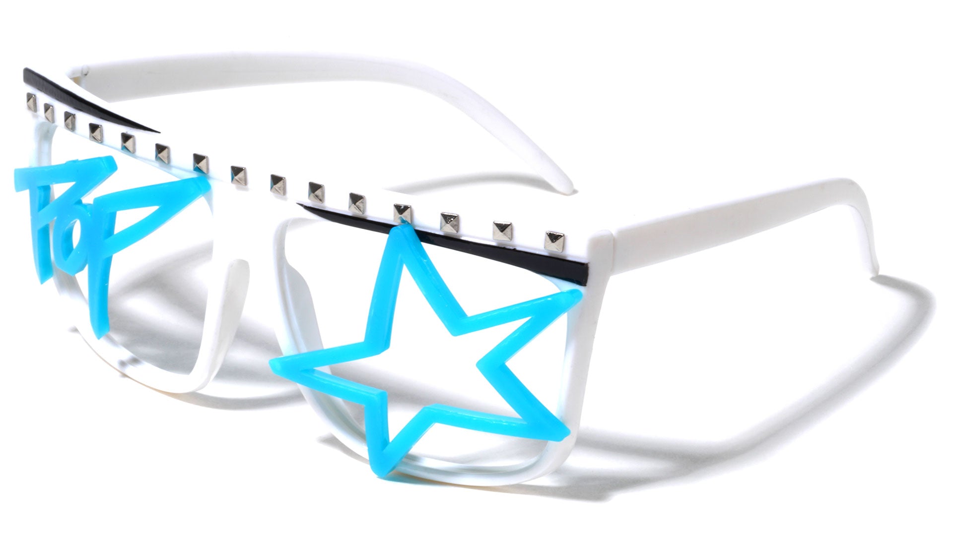 Rock Star Studded Flat Top Party Glasses - Frontier Fashion, Inc.