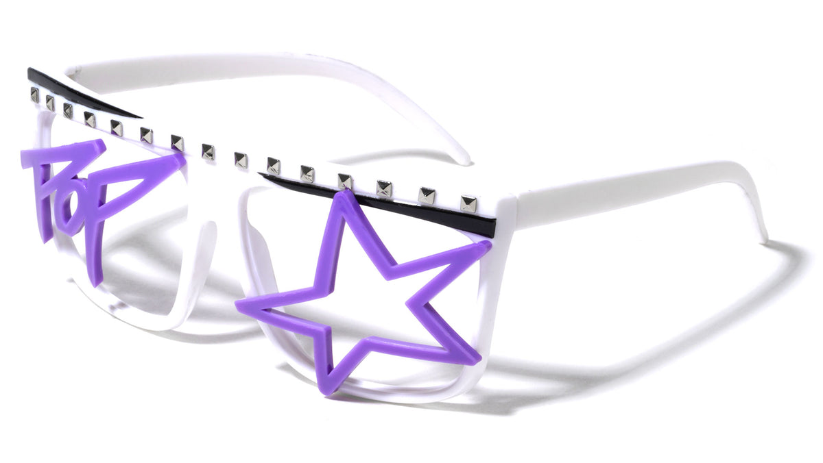 Rock Star Studded Flat Top Party Glasses