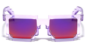 Blocks Square Pixel Crystal Color Mirror Party Glasses