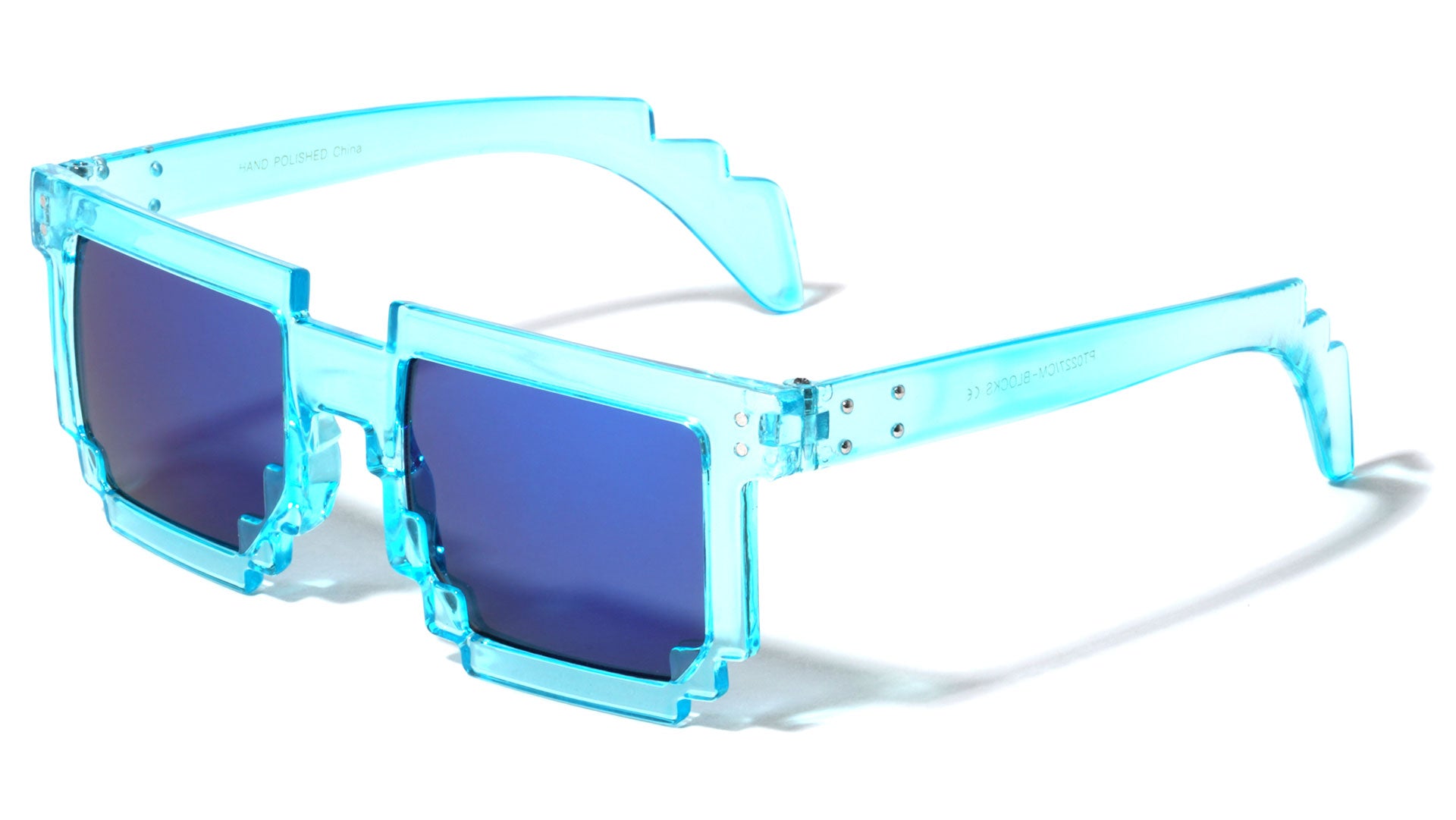 Blocks Square Pixel Crystal Color Mirror Party Glasses - Frontier Fashion,  Inc.