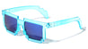 Blocks Square Pixel Crystal Color Mirror Party Glasses