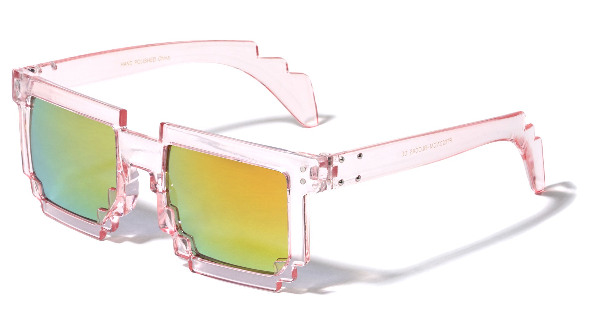 Blocks Square Pixel Crystal Color Mirror Party Glasses - Frontier Fashion,  Inc.