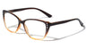 Reading Brown Faux Frontal Rhinestone Squared Cat Eye Wholesale Glasses