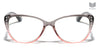 Reading Gray-Pink Faux Frontal Rhinestone Squared Cat Eye Wholesale Glasses