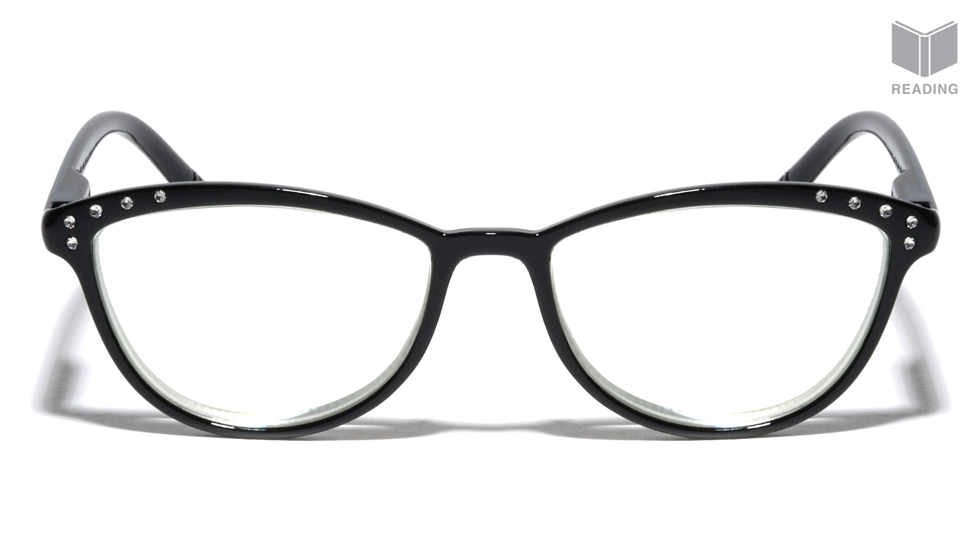 Rd 1234 Black Reading Rhinestone Cat Eye Wholesale Glasses Frontier Fashion Inc