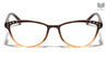 Reading Brown Faux Frontal Rhinestone Oval Cat Eye Wholesale Glasses