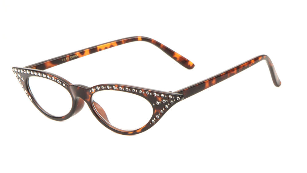 Small Reading Rhinestone Cat Eye Glasses Wholesale