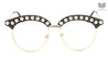 Reading Rhinestone Retro Brow Glasses Wholesale