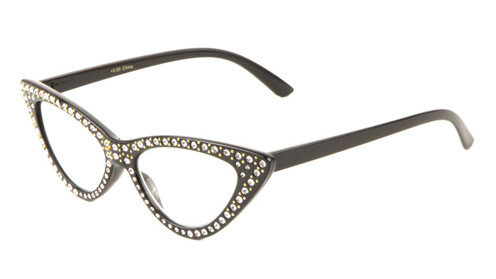 Reading Rhinestone Cat Eye Wholesale Glasses Frontier Fashion,