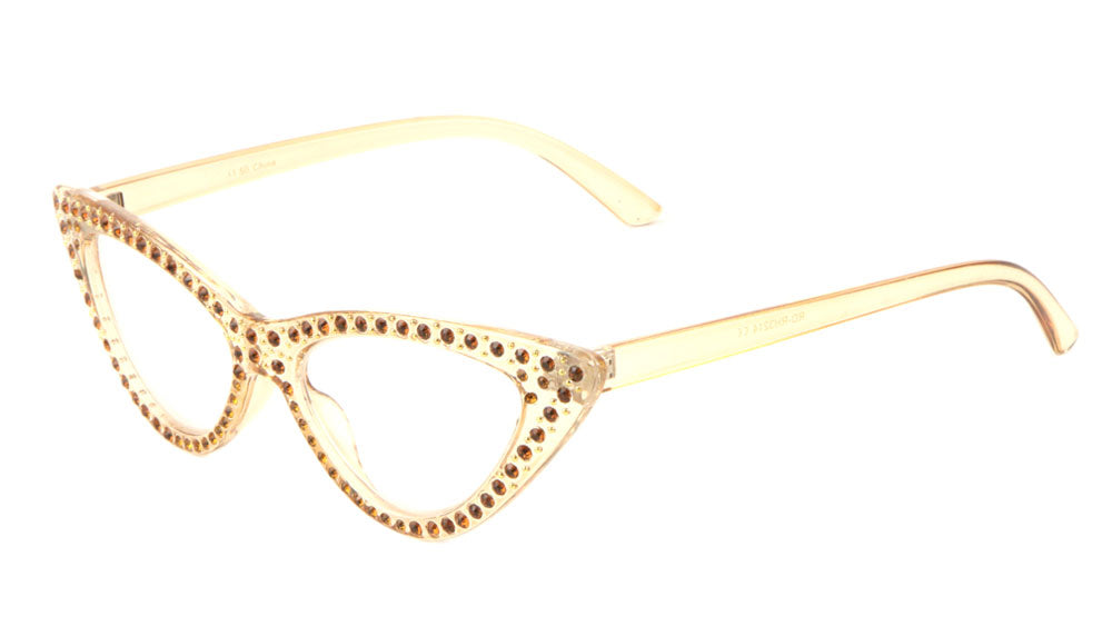 Small Reading Rhinestone Thin Cat Eye Bulk Glasses - Frontier Fashion, Inc.