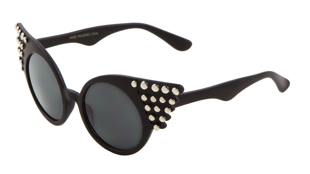 Round Studded Cat Eye Wing Bulk Sunglasses