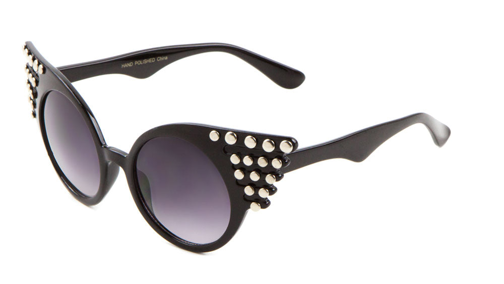 Round Studded Cat Eye Wing Bulk Sunglasses