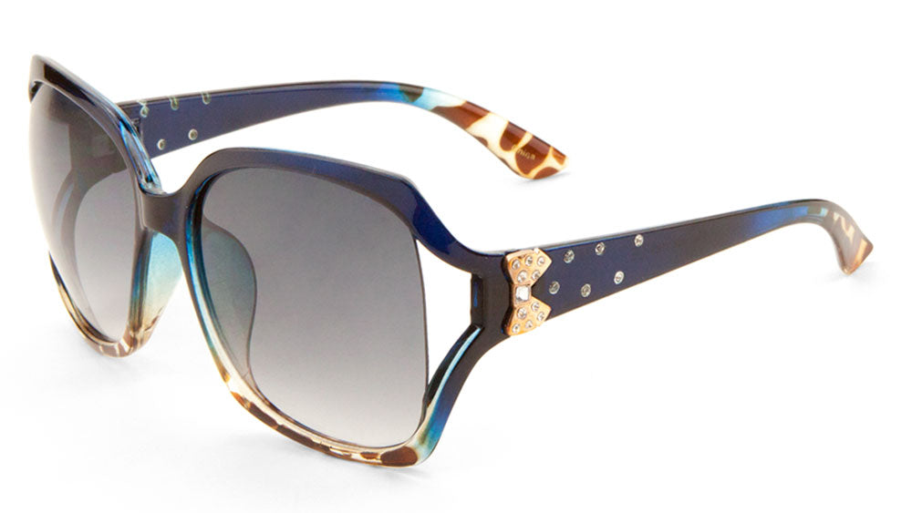 Polarized Rhinestone Butterfly Cut Out Wholesale Sunglasses