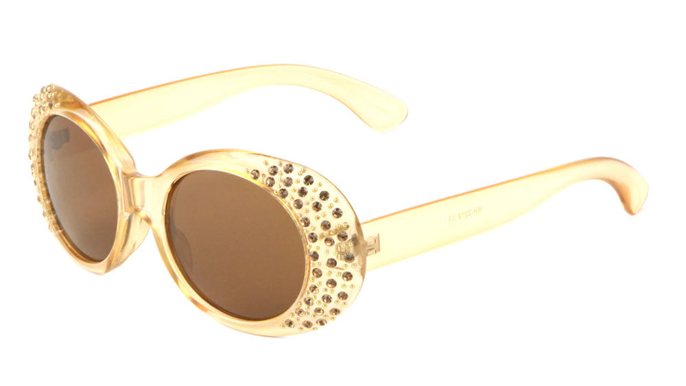 Rhinestone Oval Fashion Wholesale Sunglasses
