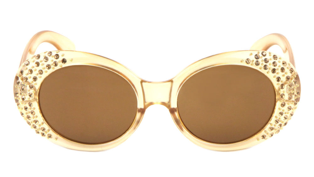 Rhinestone Oval Fashion Wholesale Sunglasses