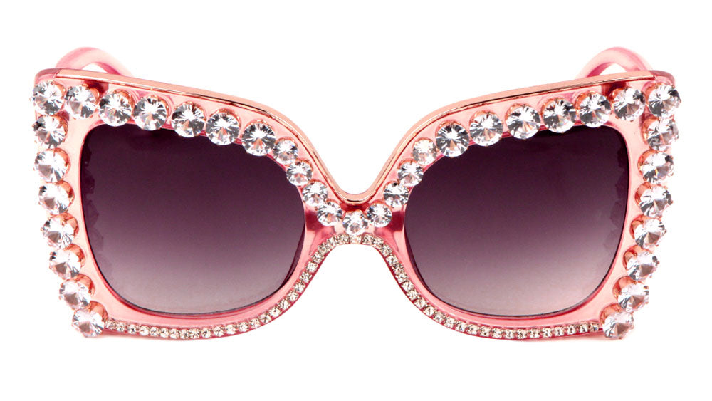 Rhinestone Butterfly Metal Accent Sunglasses Wholesale